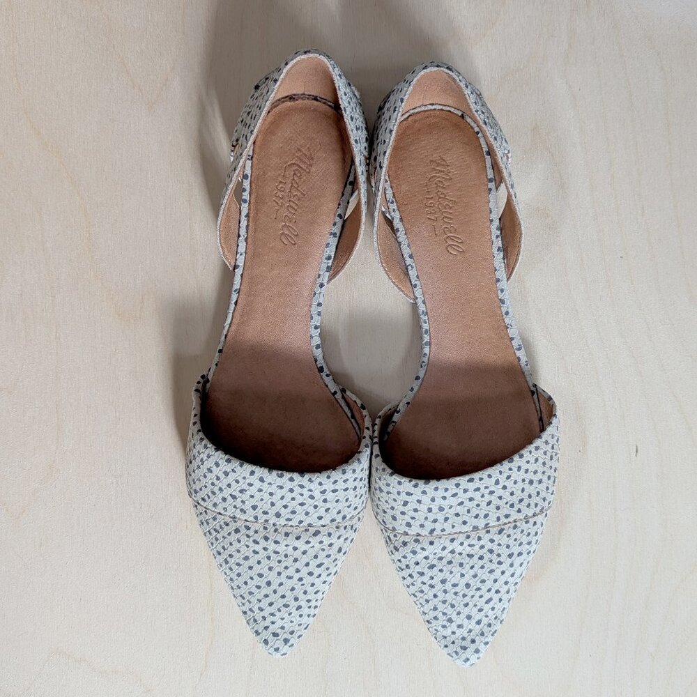 Madewell D’orsay Spotted Leather Flats Size 10